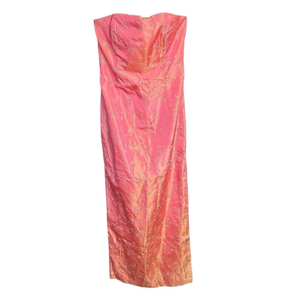 Vtg Y2K 90s Jessica McClintock Gunne Sax Strapless Gown Pink Sz 5 Glenda Fairy